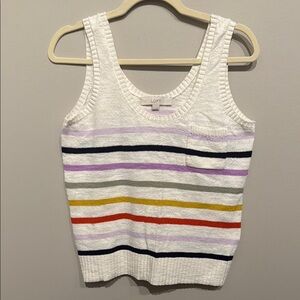 LOFT Women's Multicolor Striped Tank Top